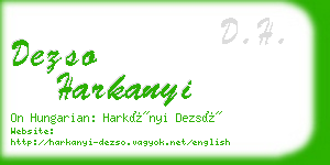 dezso harkanyi business card